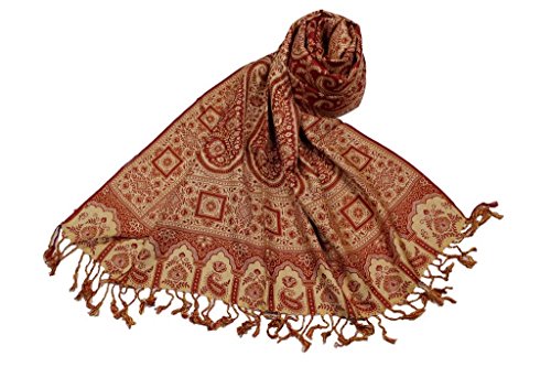 Étole viscose motif cachemire SHANKARA, le chic réversible bicolore haut de gamme