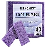 JEFHOMKIT Foot Pumice Stone,40 PCS Pumice Stone for Feet,Disposable Foot Scrubber Pumice Pads,Pumice Stone Dead Skin Callus Remover for Feet,Sponge Pedicure Stone for Nail Salon Home Use(Purple)