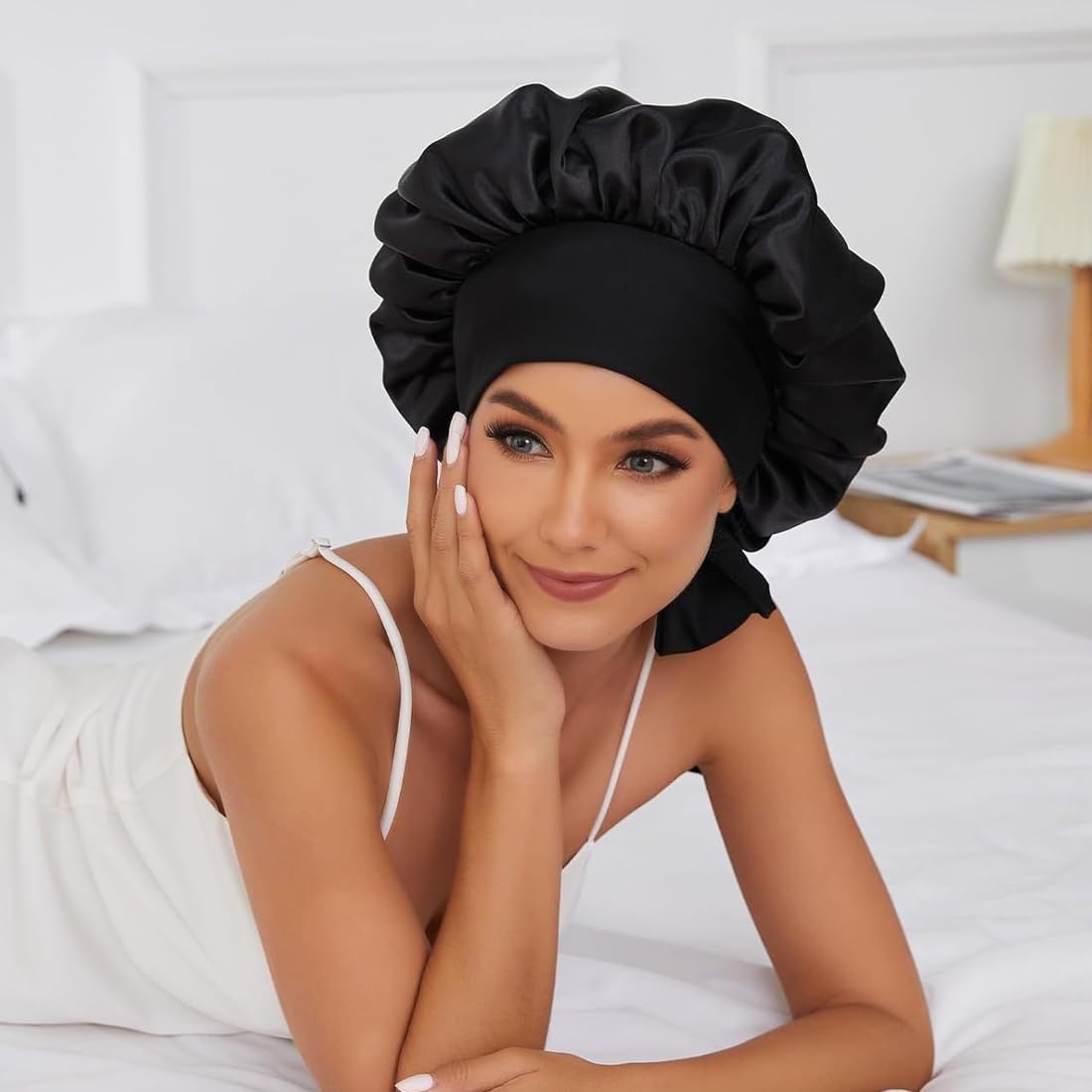 Gorro de Seda de Morera 100% Natural para Mujer - 1 Pieza, Suave y Cómodo para Dormir, Pelo de Seda