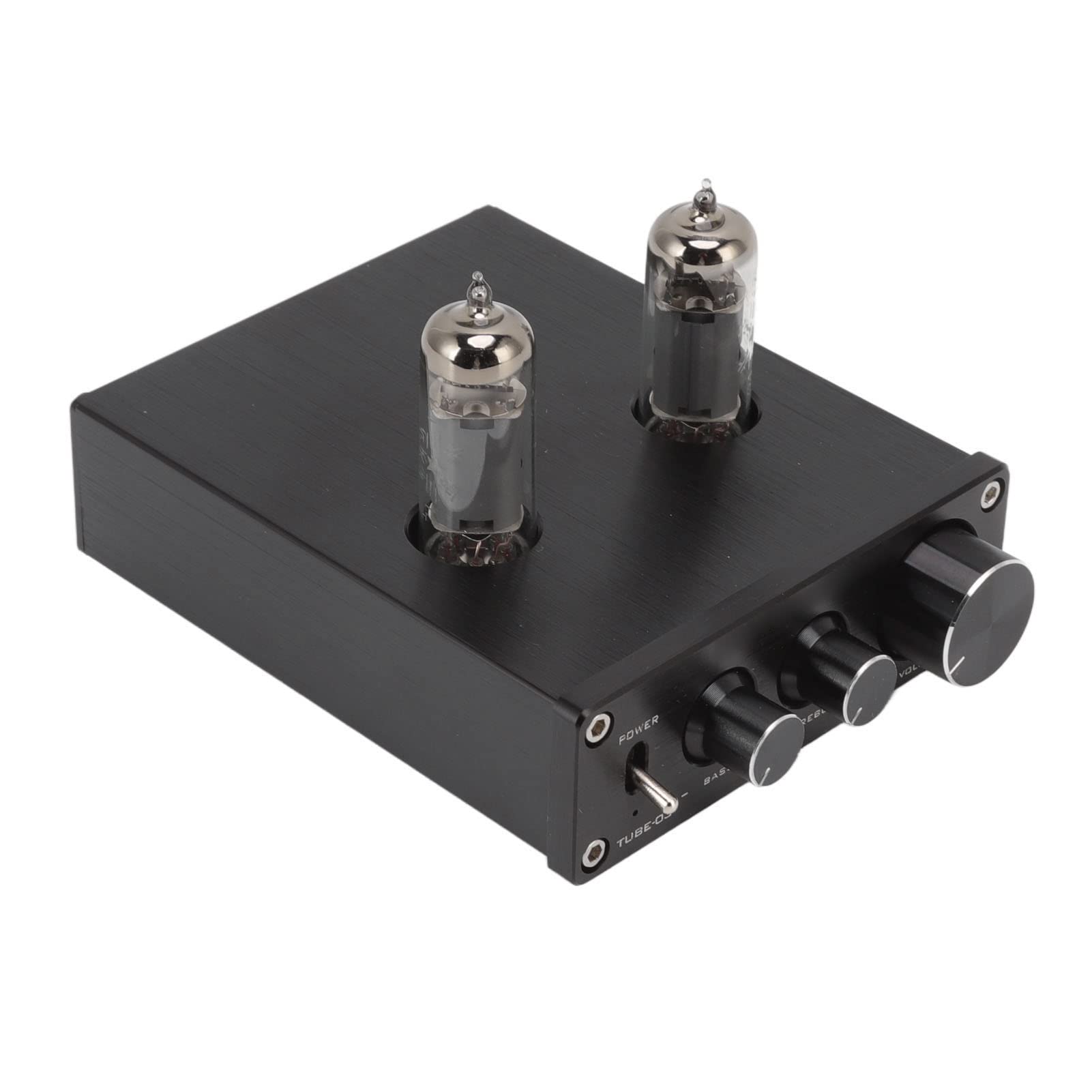 Amplificador de Audio Estéreo Negro con Tubo 6K4 12 V 1 A