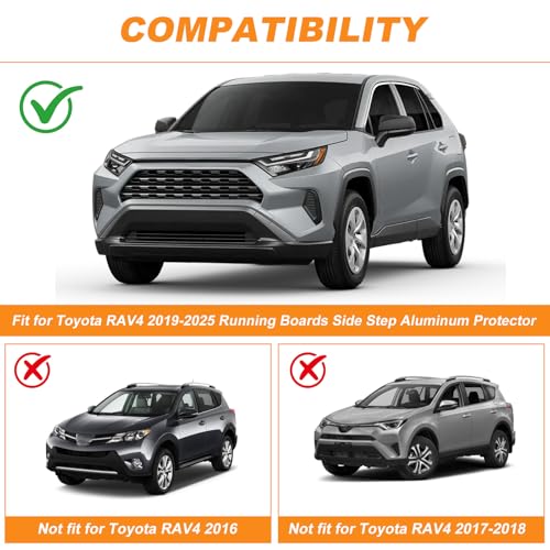 2 estribos laterales aluminio para Toyota RAV4 2019-2025 miniatura 2