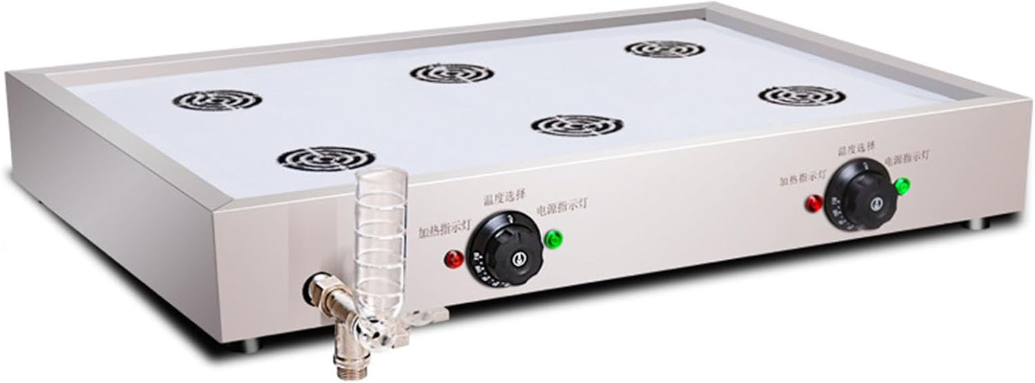 Commercial Stainless Steel Electric Steamer with 6 Holes, Adjustable Temperature Bun & Dumpling Warmer for Restaurants & Kitchens, Ideal for Dim Sum Cooking