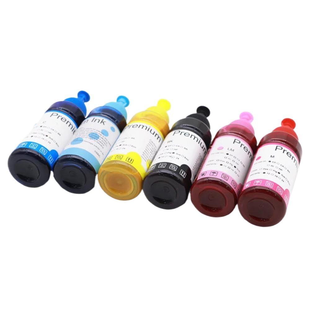 Tinta de sublimación de Transferencia de Calor de 100 ml de Color Funciona con Modelos de Impresora L110 L200 L201 L210 L220 L300 L310 L350 L355 L382 L386