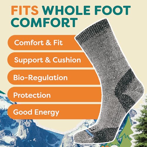 FITS Medium Rugged Crew Socks For Men and Women, Merino Wool, Breathable, Odor-Resistant, Durable, Whole Foot Comfort4