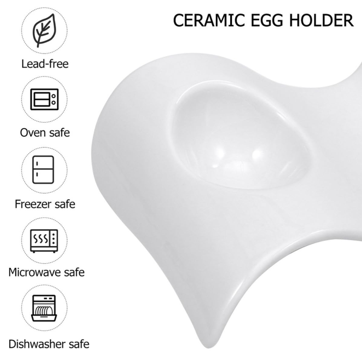 ibasenice Support à Œufs et Conservation des Œufs en Céramique 6 Pièces Blanc Coquetiers Élégants et Modernes Faciles à Nettoyer pour Petit-déjeuner