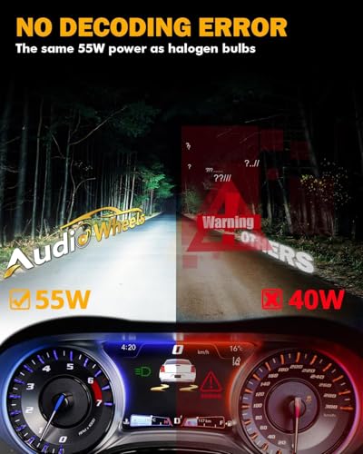 Image of Audio Wheels 9005-110W Car Led Headlight Bulbs,16,000 Lumens Super Bright LED Headlight Conversion Kit for Cars 6000K Cool White Quick Installation Halogen Replacement, Pack of 2