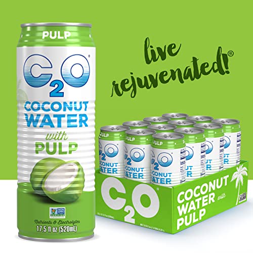 C2O Pure Coconut Water with Pulp | Plant Based | Non-GMO | No Added Sugar | Essential Electrolytes | 17.5 FL OZ (Pack of 12) - Thumbnail 5