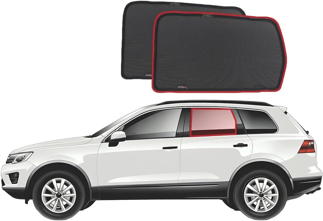 Snap Shades for Volkswagen Touareg 2nd Generation Car Rear Window Shades (7P; 2010-2018)