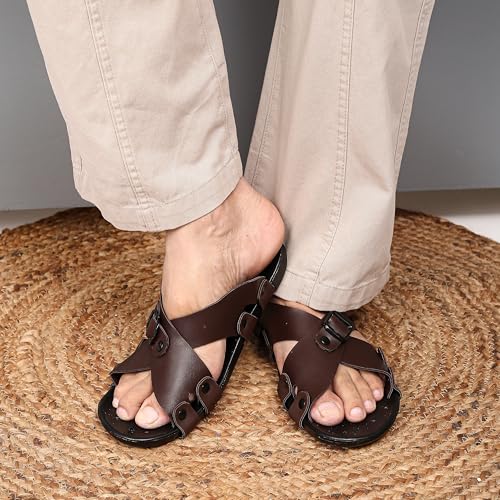 Image of Men Sandals - Style No. Sl0028700 Brown