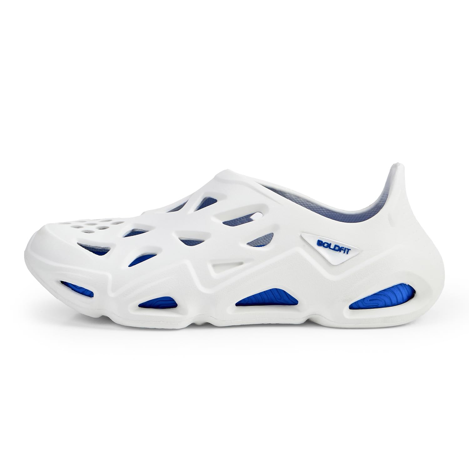 Boldfit Clogs for Man, One-Piece Clogs for Men Molded Soft White Blue - Image 1