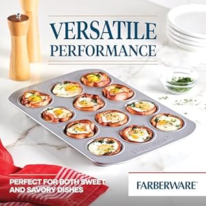 Farberware Nonstick Bakeware 12-Cup Muffin Tin / Nonstick 12-Cup Cupcake Tin - 12 Cup, Gray Farberware Nonstick Bakeware 12 Cup Muffin Tin Nonstick 12 Cup Cupcake Tin 12 Cup Gray