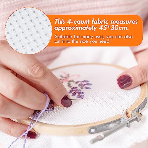 Kreuzstich-Stoff, 14 CT, Stickstoff, Kreuzstich, Stoff, Nähstoff, Aida-Stoff, 30 x 45 cm, Stickstoff, für Handwerk, Kleidung, Kissen, 4 Stück
