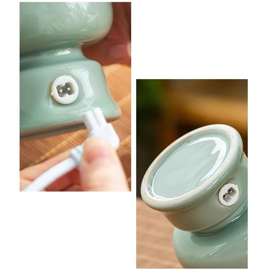 Bruciatore Di Incenso Elettronico For Casa, Ufficio, Palestra, Spa, Porta Incenso Elettrico For Temperatura Timer Plug-in Incensiere Elettronico For Polvere(Green)