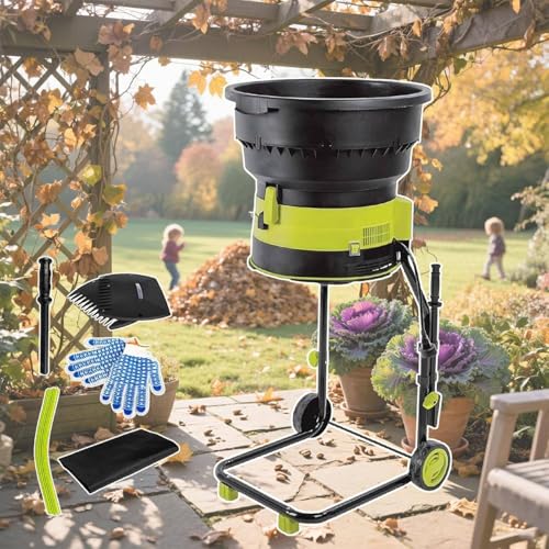 HaiZethonic Trituratore Elettrico per Foglie,Biotrituratore da Giardino Senza Lame 15 Amp 2500w per Rapporto Riduzione 17:1,Pacciamatura Fino a 55 Galloni al Minuto,per Pulizia Cortile 40mpowercord