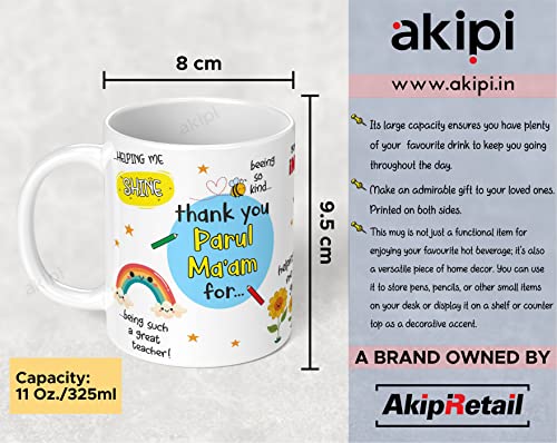 Image of Thank You Teacher Mug With Personalized Teacher'S Name, Best Teacher Gift, Teacher Mug, Helping Me To Grow Ceramic Mug 11Oz Designer Coffee /Tea Cup Arm576 (Ma'Am /Sir) - 325 Ml