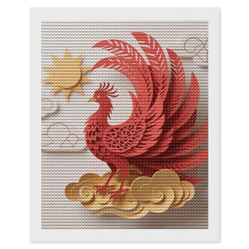 Kit peinture diamant 5D Phénix maccbn broderie strass ronds DIY pour adultes