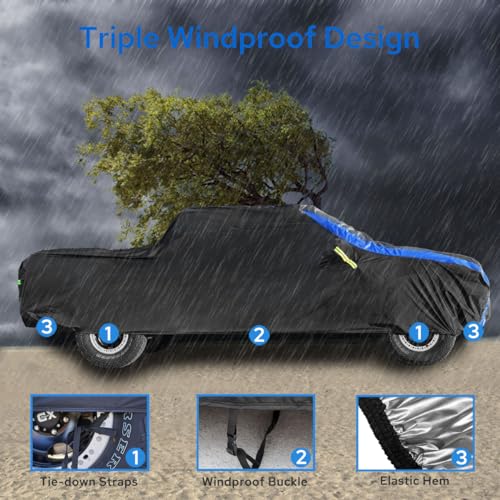 Image of Avecrew All Weather Truck Cover - Waterproof, Rain, Snow, UV & Dust Protection (210 inch-230 inch)
