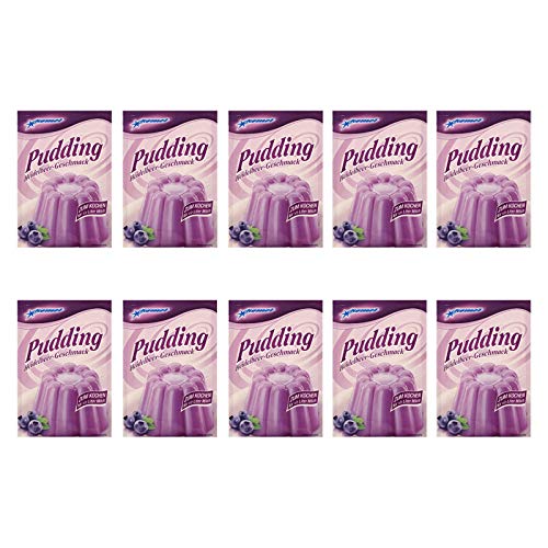 10er Pack Komet Pudding Heidelbeer-Geschmack (10 x 40 g) zum Kochen Puddingpulver Dessert Puddingdessert