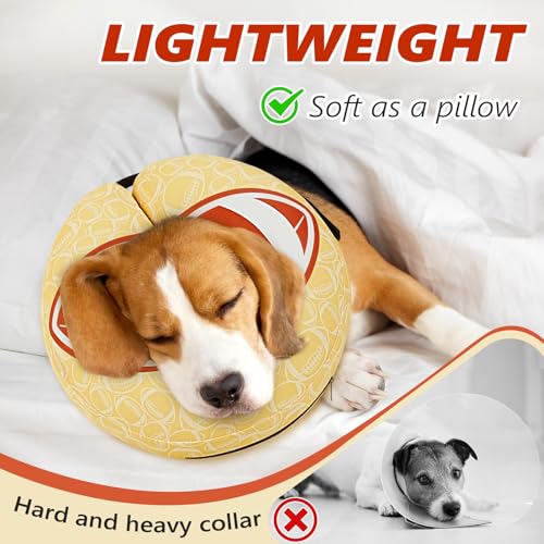 Image of Inflatable Dog Cone Collar to Stop Licking, Soft Neck Donut Collar After Surgery, Adjustable Recovery Cone for Small Medium Large Dogs (Rugby,XL)