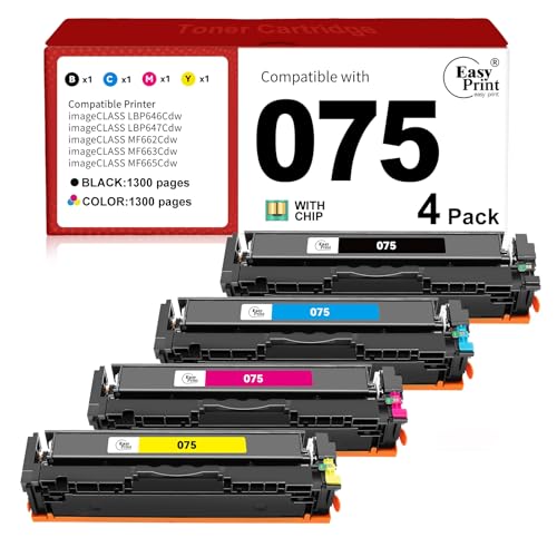 Image of 075 Toner Cartridge LBP646Cdw Replacement for Canon 075 Toner Cartridge Set 075H Compatible for Canon Color ImageCLASS MF665Cdw MF663Cdw MF660c MF662Cdw LBP647Cdw LBP640c