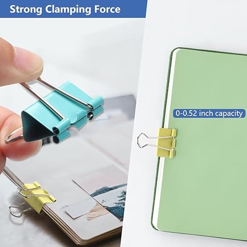 Miniatura 4 de OOTDAY Clips medianos para carpeta, 48 clips para carpeta, clips de papel para carpeta de 1 pulgada, clips medianos y clips de papel, abrazaderas de