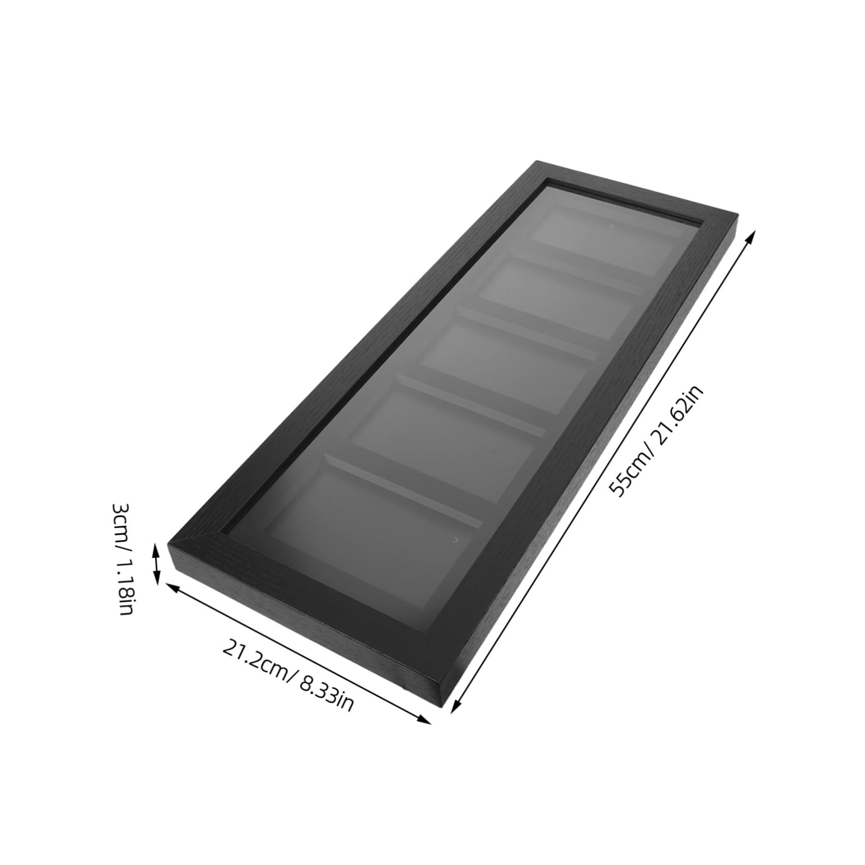 Housoutil Graded Trading Card Frame con 5 Grids, Precision Framed Card Holder, Montaggio a Parete, Fibra di Legno Nero, per Baseball Card Exhibition