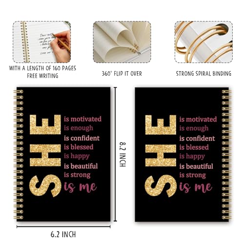 Carnet spirale citations inspirantes 5.5x8.3 pour notes