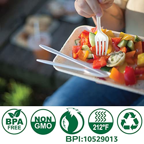 Biocean 100% Compostable No Plastic Knives Forks Spoons Utensils, The Heavyweight Heavy Duty Flatware Is Eco Friendly Products For Lounge Party Wedding Bbq Picnic Camping. #TOP5