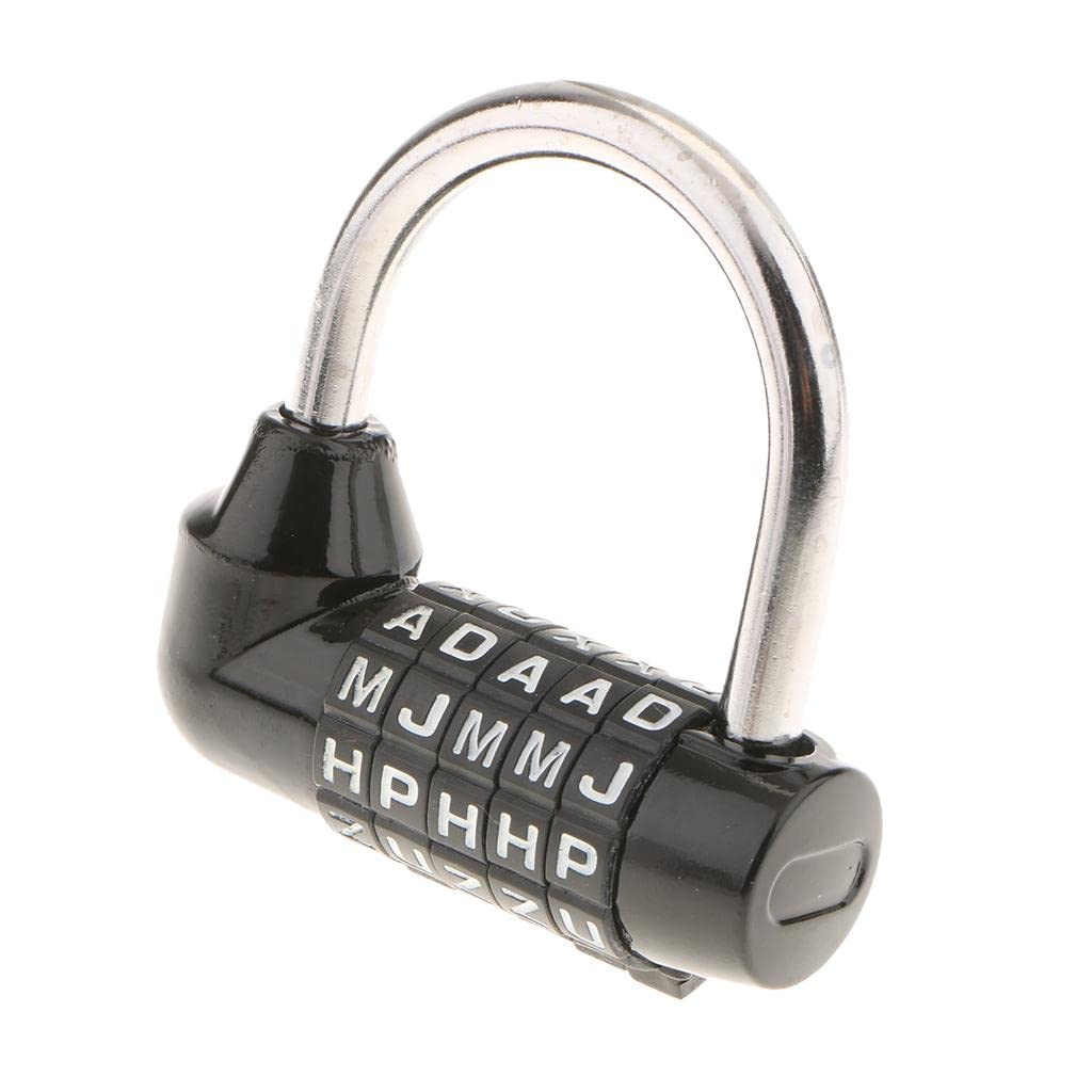 club bollywood CLUB BOLLYWOOD®Zinc Alloy 5 Dial Letters Combination Padlock Code Password Lock Black|Travel | Travel Accessories | Locks|1 Piece 5-Digit Letters Code Padlock-picture-11