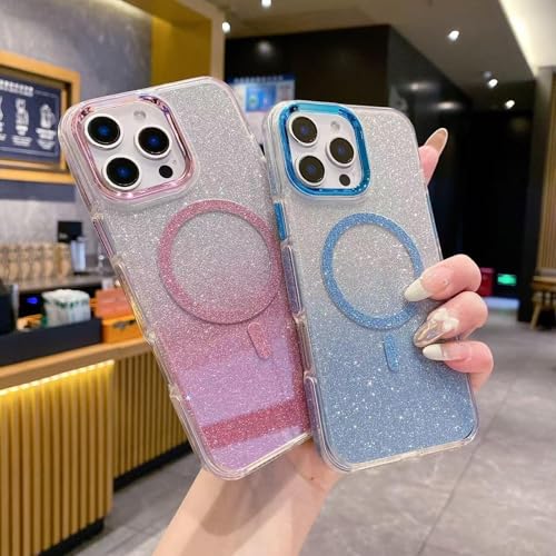 Coque magnétique pour iPhone 12 transparente et dorée anti-choc - 4