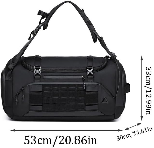 Men's Waterproof Handbag Short Distance Business Trip Fitness Bag Multi Functional Lightweight Storage(Gray)
