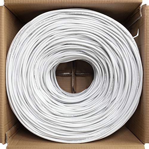 Navepoint Cat5E (Cca), 1000Ft, White, Solid Bulk Ethernet Cable, 24Awg 4 Pair, Unshielded Twisted Pair (Utp) #TOP2
