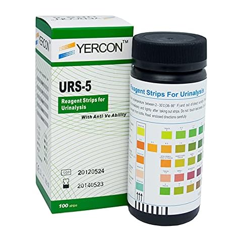 Urine Infection Test 5 Parameter Urine Dip Test (100 Test Strips per Pack pH Glucose Protein Blood & Ketones) Cover