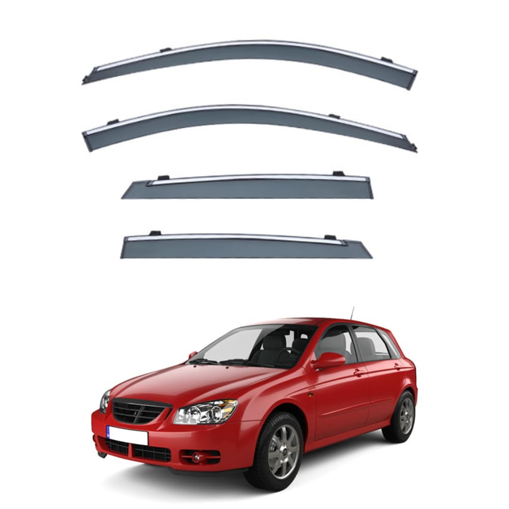QOEMRHELT 4pc Set In-Channel Wind Deflectors, for Kia Cerato Hatchback 2003-2006 Window Visors Rain Guards Vent Visors Rain & Sun Protection,Car Accessories