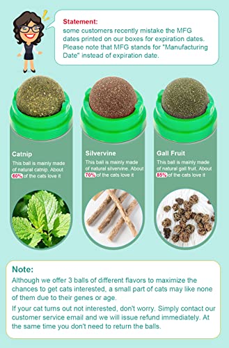 Potaroma Catnip Toys Balls 4 Pcs, Extra Cat Energy Ball, Edible Kitten Silvervine Toys for Cats Lick, Healthy Kitty… - Image 2