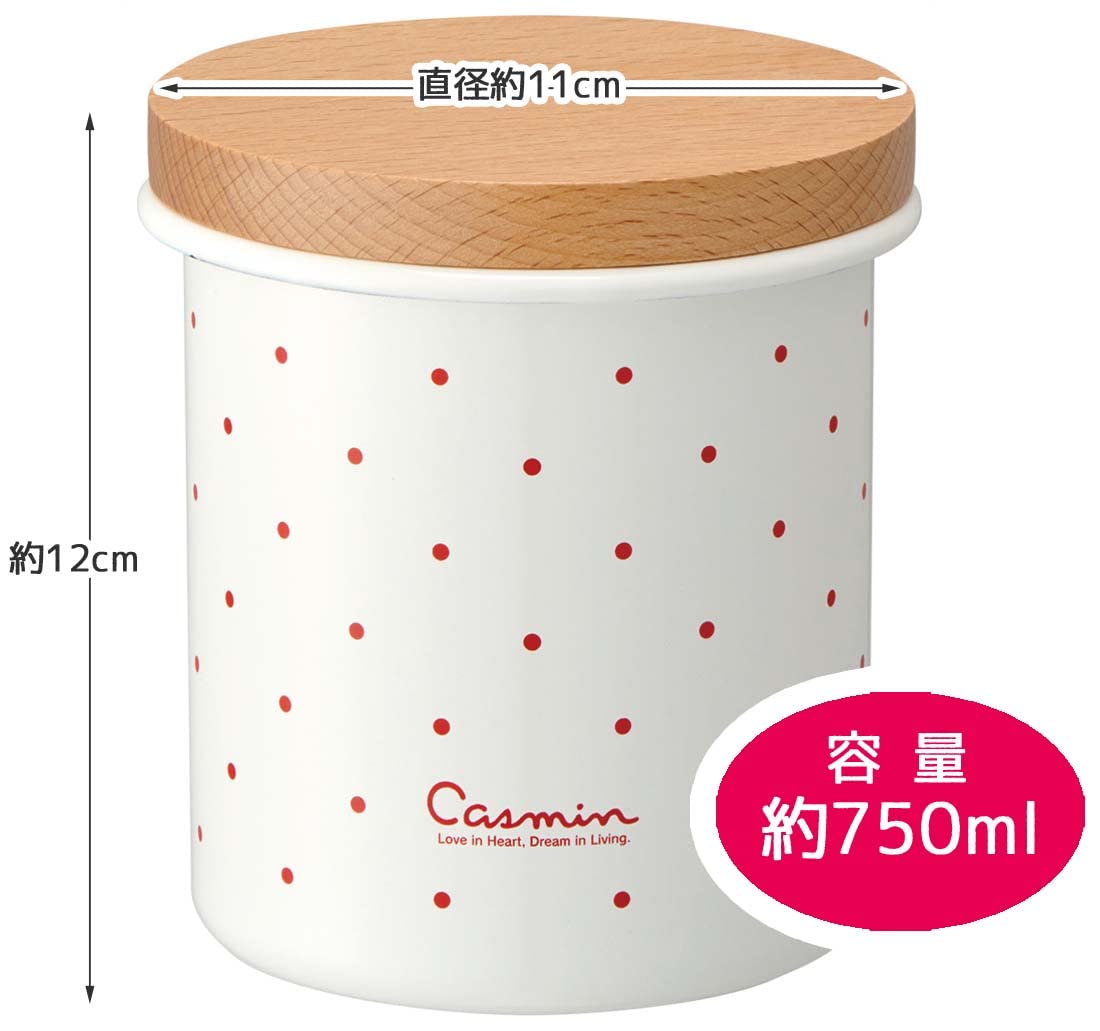 Amazon｜スケーター (skater) ホーロー キャニスター 木蓋 750ml