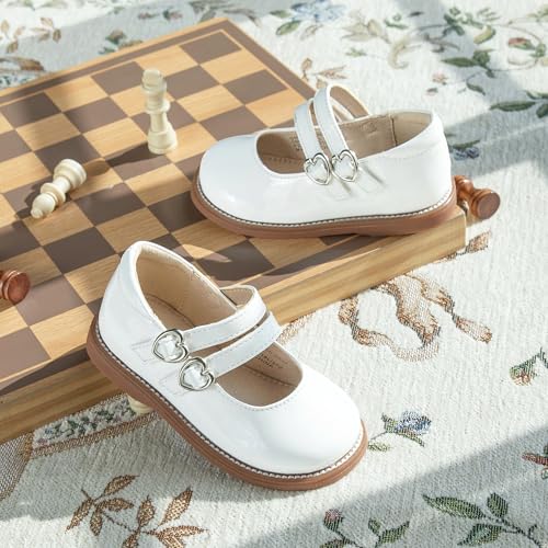 Image of GINFIVE Toddler Girls Dress Shoes Little Kids Flats School Mary Janes Shoes