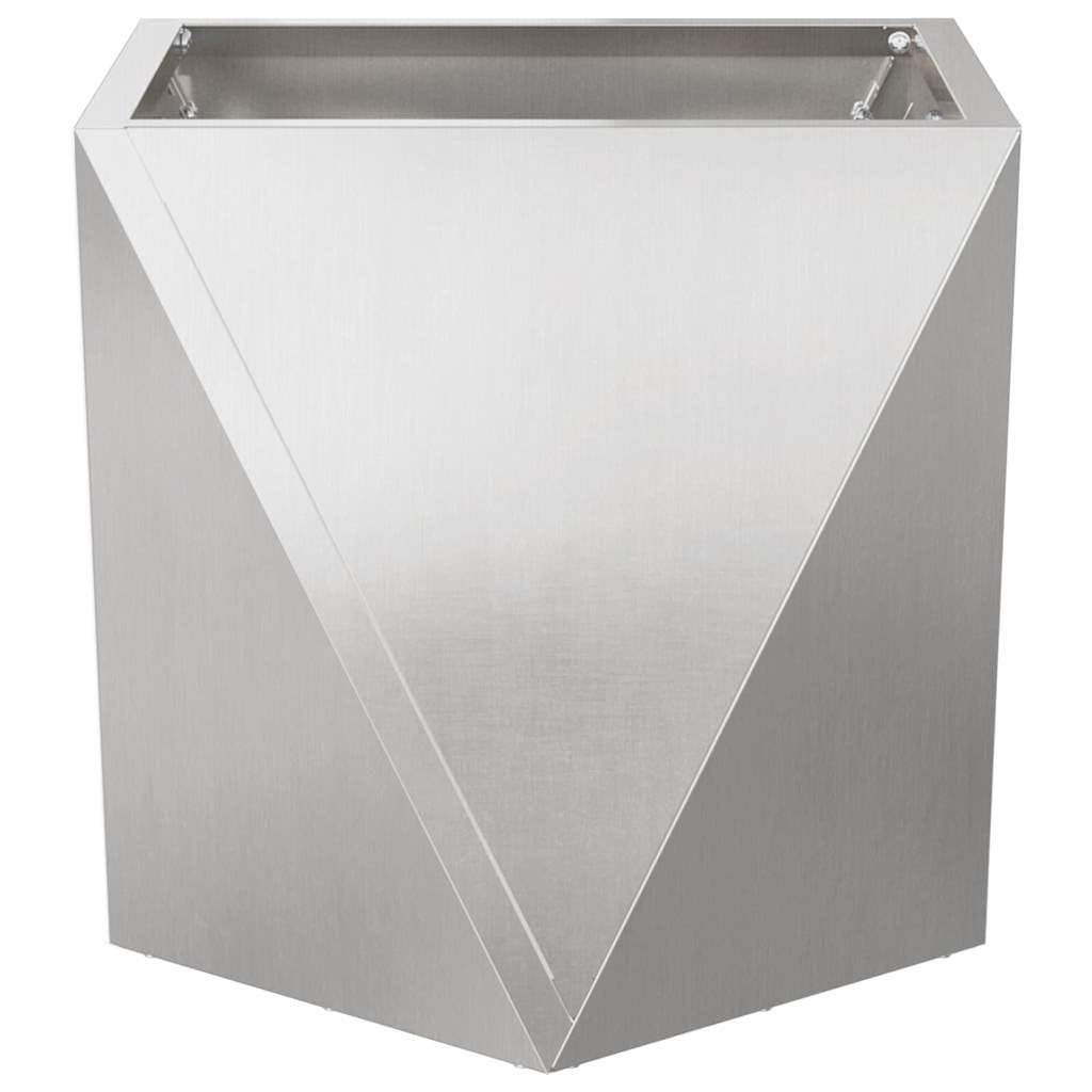 Donica 2 sztuki Srebrny 30 x x 30 cm Stal nierdzewna kwadratowa donica ogrodowa do użytku zewnętrznego odporna na warunki atmosferyczne nowoczesny design na taras balkon patio podest