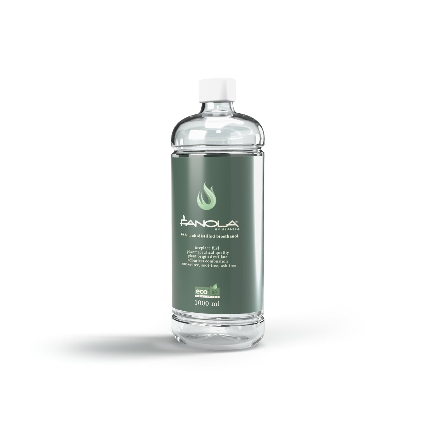 Planika Fanola Premium płyn paliwowy z bioetanolu do stosowania w kominkach, palnikach, piecach, zrównoważony, pochodzenie roślin, bez dymu, 12 x 1 l
