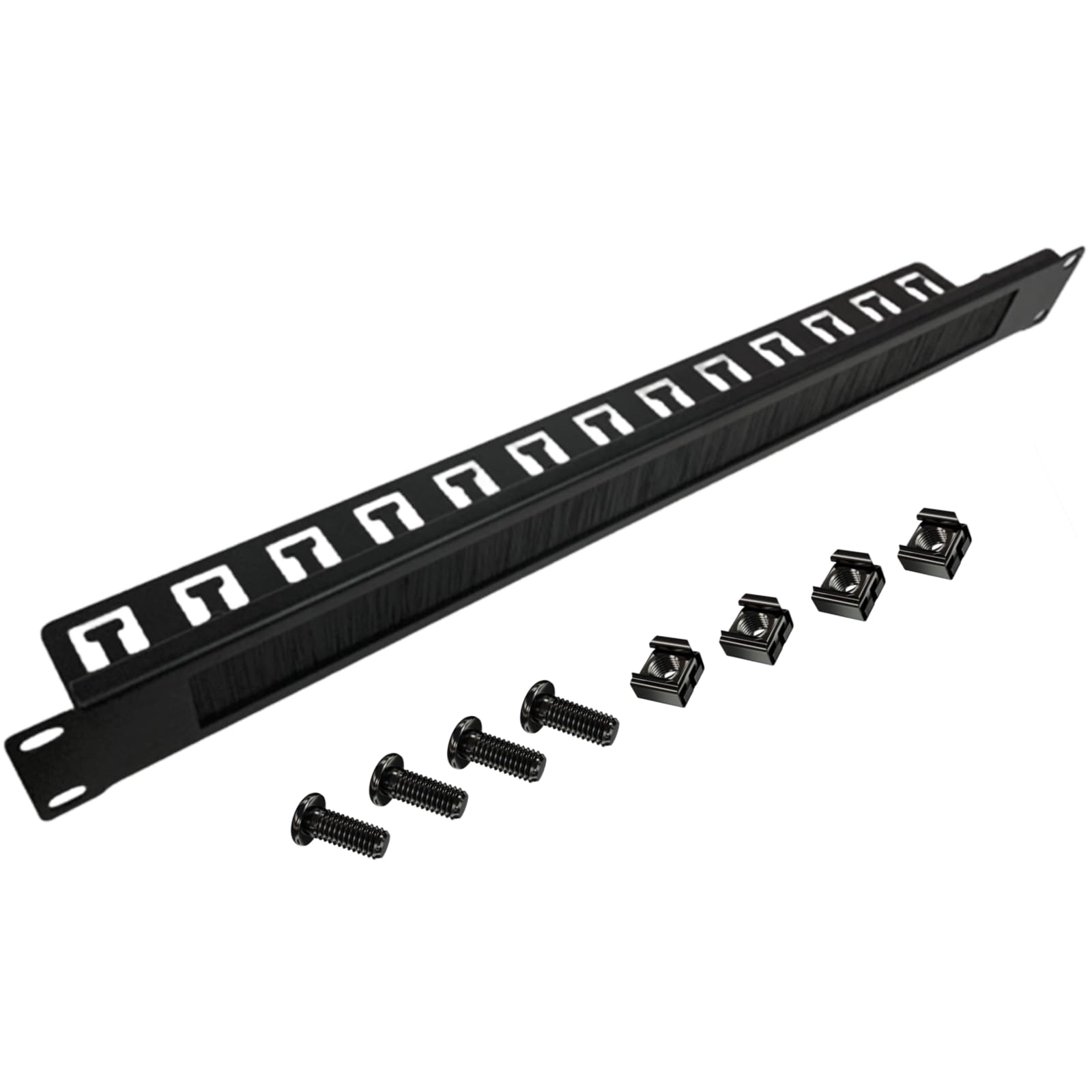 Rack Mount Cable Management Spacer Panel Brush Strip Panel - Horizontal Brush Panel for Cable Entry for 19-Inch Network Server Rack Cabinet Enclosure (1U)