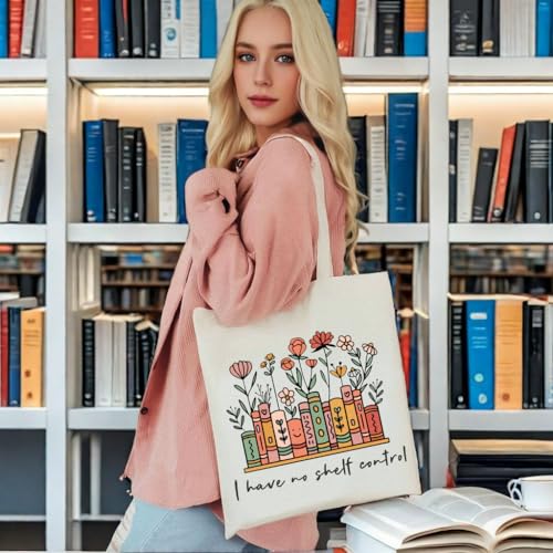 Book Lovers Gifts, Funny Bookish Gifts, Canvas Book Bags for Women, Cute Tote Bag for Readers4