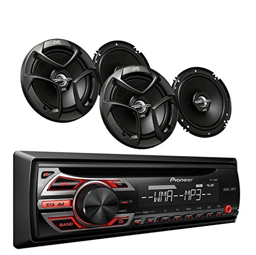 Bundle of Pioneer DEH-S1000UB Car Stereo Included 2 Pairs JVC CS-J620 Speakers