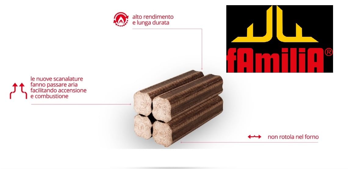Core & Pizza Super, Tronchetti di Faggio 100% Pressato, Fiamme potenti e durature Certificati FSC, Ecologico, Ecosostenibile,18Kg(6, Faggio pressato)