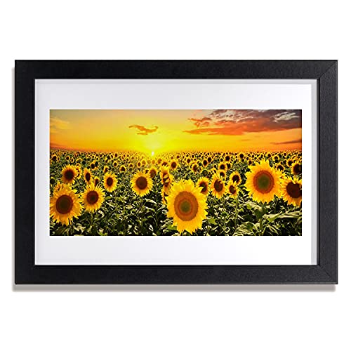 Affiche avec cadre Tournesols 30x20 cm Tulup en MDF pour décoration murale de salon