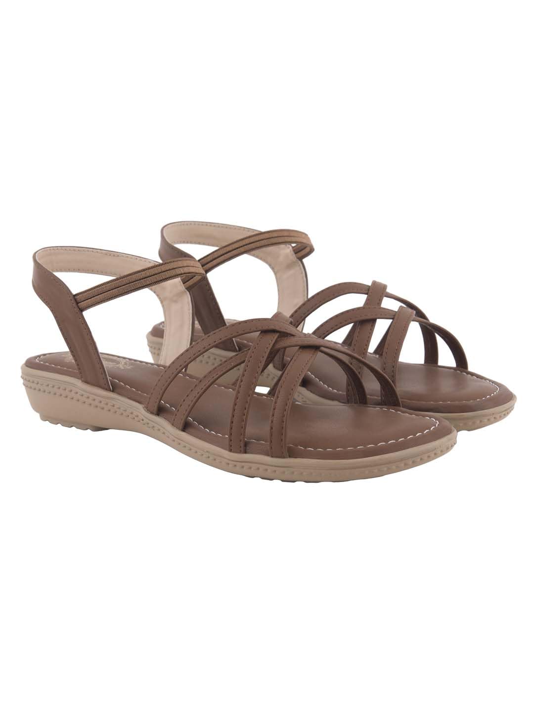shoetopia Women's Comfort Sandals | Elastic Back Strap Flats | Soft Cushioned Lightweight Casual Sandals | Open Toe Daily Wear Walking Footwear-picture-42