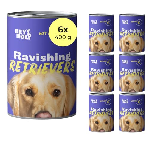 HEY HOLY Premium Nassfutter für Retriever | 6X 400g Hundefutter für ausgewachsene Retriever mit Lamm | Hochverträglich aus natürlichen Zutaten