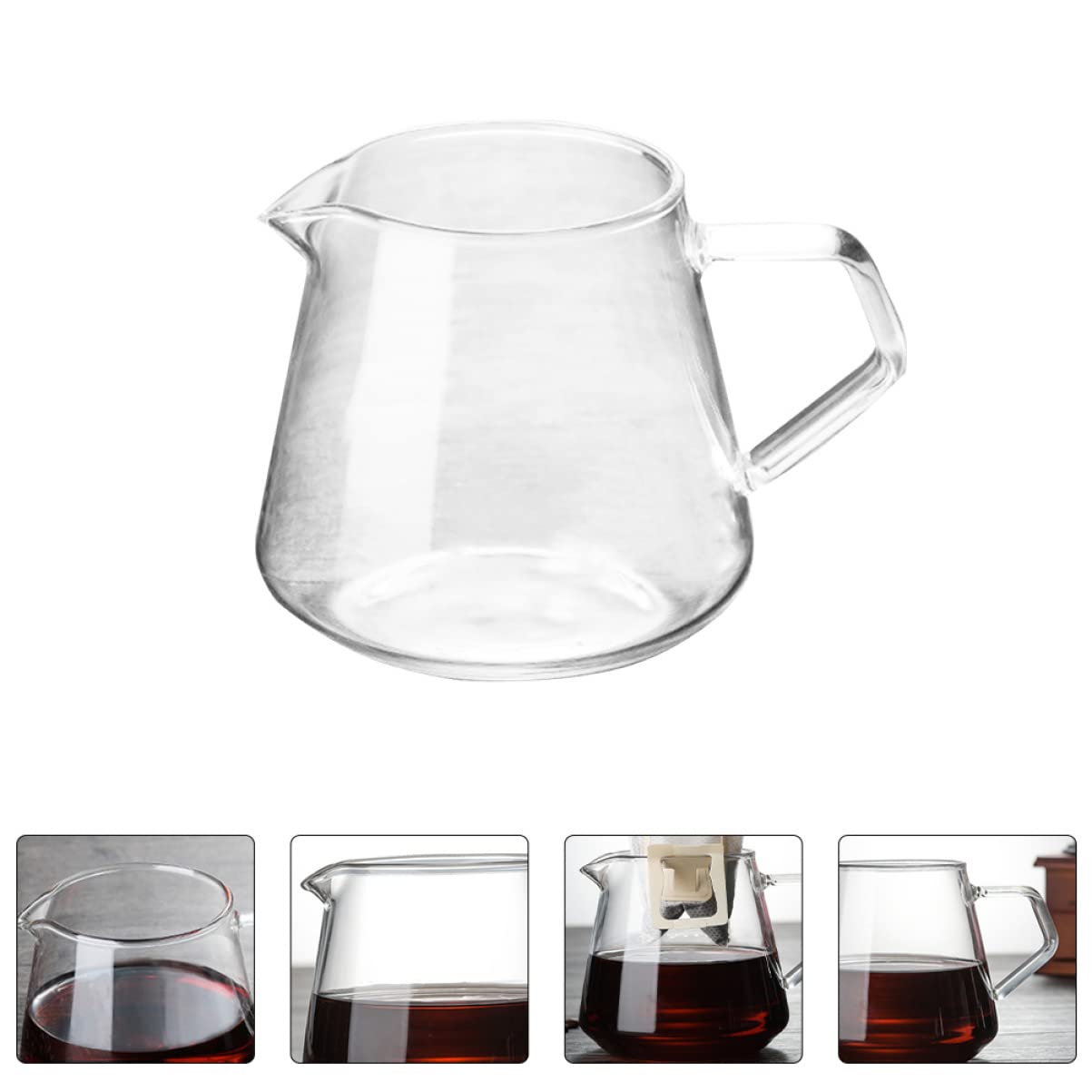 OFFSCH Ergonomic Handle Heat Resistant Glass Kettle 650ml Home Supplies Coffee Kettle