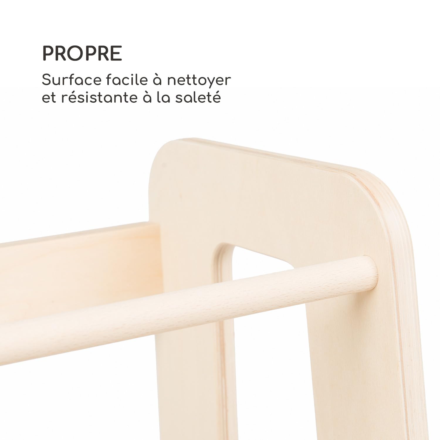 Ully by moblì®| la première Tour d'apprentissage en Bois Naturel avec étagères réglables | Fabriquée en Italie Selon Les principes Montessori | Conçue par des éducateurs Experts