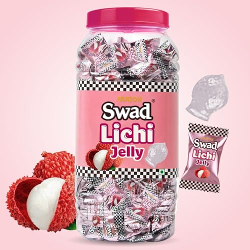 Image of Jelly Candy, Soft & Chewy Assorted Sweets, 640g Jar (Litchi)