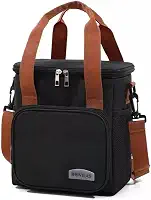 Bolsa Térmica Grande Capacidade Oxford Impermeável | Viagem, Praia, Piquenique | Zíper Duplo, Alças Ajustáveis, Dobrável (Preto)